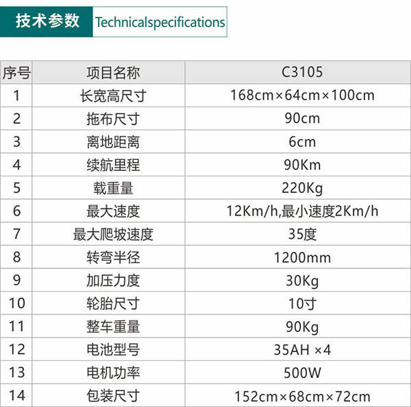 电动加查尘推车C3105